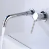 Wall Mounted Brass Basin Faucet Single Handle Mixer Tap Hot Cold Bathroom Water Wholesale Bath MaBlack White Brush Gold Set