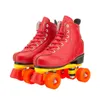 Inline rolschaatsen pu lederen dubbele lijn vrouwen mannen volwassen twee skate schoenen patines 4 wielen hard dragen anti-skidding1