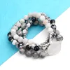 Bracelets de charme bojiu natural druzy pierre ensemble pour les femmes perles en plastique noir pistolet hurlite agstal cristal bcset28419445405