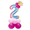 13 pièces ballons numériques anniversaire 1 2 3 4 5 6 7 8 9 ans 1er 2e 3e 4e 5e 6e 7e bébé fille princesse enfants décorations de fête 173Q