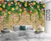 3D flor papel de parede 3d papel de parede moderno parede de tijolo romântico flores românticas cenário decorativo seda 3d mural papel de parede