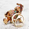 Selling colorful Rhinestone Elephant Keychain Car Key Holder Drop Women Bag Ornaments Pendant Small Gift231k
