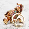 Verkopen van kleurrijke strass Elephant Keychain Auto Key Holder Drop Women Bag ornamenten Hanger Small Gift8805728