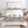 3D Bedding Sets Duvet Quilt Cover Set Comforter Pillowcase Bed Linen King Queen Full Single Size White Animal Horse Home Texitle