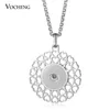 Stainless Steel Ginger Snap Button Jewelry Set 18mm Pendants Necklace and 12mm Earrings NN-625 Vocheng211Z