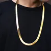 Kedjor Hip Hop 75 cm HerringBone Chain Fashion Style 30in Snake Golden Halsband smycken för Bar Club Male Female Gift1285n