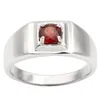 Bague en argent 925 grenat rouge naturel pour hommes, bijoux, bande pure, pierre précieuse ronde en cristal de 55mm, pierre de naissance de janvier, cadeau d'anniversaire R503RGN1620939