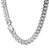 7-40"Silver Color/Gold Filled Solid Necklace Or Bracelet Cuban Curb Chains Link Men Women Choker Jewelry Stainless Steel 13/15mm1