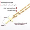 Simple Fashion Cross Chain Necklace for Women Men Gold-plated Stainless Steel Pendant Necklaces Jewelry Gift