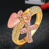 gold heart couple ring