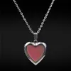 Temperature sensing Color Changing Heart locket pendant necklace stainless steel chain women necklaces fashion jewelry will and sandy gift