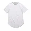 T-shirt personalizzata privata in bianco e nero T-shirt casual in puro cotone di alta qualità T-shirt hip-hop high street stile Harajuku con orlo curvo