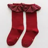 2020 Nieuwe kinderen Lace Falbala Socks Girls Cotton Knitting Princess Socks Kids 34Knee High Sock A43211464381