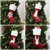 Kenaf Elk Christmas Stocking Christmas-Decoration chaussettes Snowflake de No￫l Sac-Candy Candy Gift Sac T9I00530