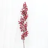 Flores decorativas grinaldas 12 galhos de natal frutas ricas em berry vermelho 112 cm de espuma falsa plantas de holly plantas artificiais Árvore7570505