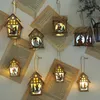 LED Light Wood House Christmas Tree Decoration Elk Santa Clause Snowman Hanging Ornaments Navidad Fairy Gift