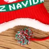 Cappello da lavoro a maglia natalizio per bambini Cappello invernale da bambino doppio caldo di alta qualità Cappello da regalo di Natale per bambini con 3 pompon