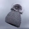 OHCOXOC Nuove Donne Berretti Vera Pon Pon di Pelliccia Berretto A Sfera Tenere In Caldo Berretti Skullies perline di strass di lusso visone pom cappelli invernali274S