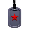 Siliconen Dog Tag Pendant met Star Kids BijTher Teething Toys Oral Sensory Autisme Chew Toy Silicone Necklace