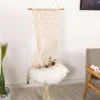 Cat Swing Hammock boho tarzı kafes yatak el yapımı asılı uyku sandalye koltukları pubsel kedi oyuncak oyun pamuk ipi ev 4845199