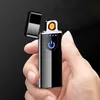 Przełącznik dotykowy Przełącznik Lżejszy 7.5mm UltraThin USB Akumulator Wiatroodporny Bezpłomieniowe Elektroniczne Zapalniczki Portable Creative Zapalniczki