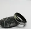 Vintage 6mm bredd svarta ringar för män volfram bröllop band kupolband hög polerad silverfärg utanför 61318199172