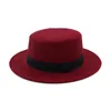 Nouveauté Vintage unisexe plat Gentleman chapeaux hommes laine large bord haut chapeau melon dames femmes Jazz chapeaux