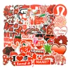 3Sets 150PCS Rode Kleine Verse Helmstickers Mobiele Telefoon Waterbeker Computer Notebook Waterdichte Graffitistickers