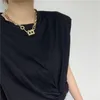 Exaggerated Chunky Letter B Chain Necklace Gold Silver Plated Statement Short Clavicle Chain Simple Hip Hop Prndant Jewelry Female2698489