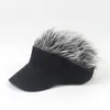 Berretto da baseball da uomo con capelli finti di misura regolabile, cappelli neri, vestiti per feste cosplay, ecc. Cappello per parrucca genitore-figlio 2019