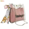 Spegel 2020 Kvinnor Transparent Patchwork Womens Shoulder Messenger Beach Bag Casual Shopping Fat