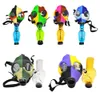 Silicone Mask Creative Acrylic Smoking pipe Gas Mask Bong Both Glow in the Dark Water Shisha Acrylic Smoking SilliconeHookah Tobacco Tubes