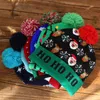 導かれたクリスマスハットポンポンニットビーニーキャップエルクエルククリスマスライトアップニット帽子hats for Adder