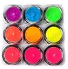 9 boîtes/ensemble de poudre de pigments néon pour ongles, Fluorescence dégradée, paillettes d'été, poussière brillante ombrée, décoration de manucure à faire soi-même