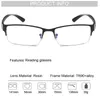 Zonnebril Leesbril Glas Mens Rechthoekige Bedrijfslezers 1.0 1.5 2.0 2.5 3.0 3.5 4.0 Kracht Half Rim Metal voor Mannen