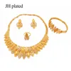 Boucles Collier Bijoux Sents Dubaï Gold Color African Wedding Wife Cadeaux Party For Women Bracelet Ring Bridal Jewelry Set1211214