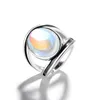 Retro imitera Moonstone Ring Enkel Diamant Wrap Ring Kvinnor Ringar Band Mode Smycken Gift Will och Sandy Drop Ship