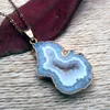 Explosiv Agate Geode Pendant Crystal Cluster Rough Stone Plating Colle Neck Halsband DIY Smycken Tillbehör