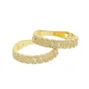 Mit Gold gefülltes Band, weißer Zirkonia, kleiner, dünner kubanischer Miami-Gliederkettenring für Frauen, zartes, minimalistisches Design256h
