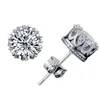 새로운 925 개 스털링 실버 CZ 시뮬레이션 다이아몬드 약혼 아름다운 보석 크리스탈 귀 반지 선물 밴드 뉴 크라운 웨딩 스터드 귀걸이
