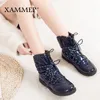 Femmes chaussures d'hiver marque bottes d'hiver femmes chaussures mi-mollet bottes chaudes en peluche mode haute qualité grande taille Xammep1