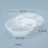 3 Or 4 Compartment Reusable Plastic Food dinner Storage Boxes With Lids Disposable Take Out Containers Lunch Box Microwavable Supplies