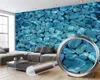 3D Muurdocument voor Slaapkamer Moderne Muurschildering 3D Wallpaper Exquisite Blauwe Stenen in het Water 3D Muurdocument voor Woonkamer Aangepaste foto