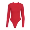 Baumwolle Frauen Bodysuit Sexy 2020 Herbst-Winter-O-Ausschnitt Langarm Solide Bodycon Partei dehnbare Kleidung Club Office Körper YJL786