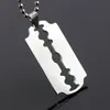 5pcs Stainless Steel Razor Blades Pendant Necklaces Men Steel Male Shaver Shape Necklace geometric Wife gift9554332