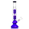 Shisha Blue Beaker Glasbongs 12,6 Zoll hoch, doppelte sechsarmige Baum-Perkolator-Wasserpfeife, hochwertige Bohrinseln, 18,8-mm-Verbindung