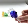 Colorful Crown 14mm glass bowl 18mm Male Joint Dry Herb Holder Blue Green Yellow water Smoke Tool smoking accessories