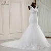 Foto real Vídeo Real Elegante Sem Mangas Sereia Vestido de Noiva de Sereia 2020 Casamento Vestido Robe de Mariee Vestidos de Novia Sereia