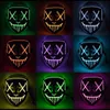 Halloween Horror mask LED Glowing masks Purge Masks Election Mascara Costume DJ Party Light Up Masks Glow In Dark 10 Colors w-00232