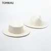 100% Wool Felt Hats White Wide Brim Fedoras For Wedding Party Hat Fedora Hat Women Winter Floppy Sombrero Mujer